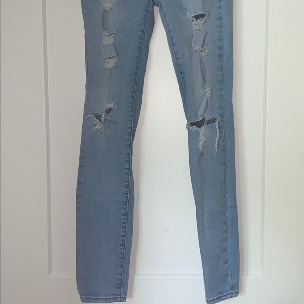 Distressed Light blue jeans